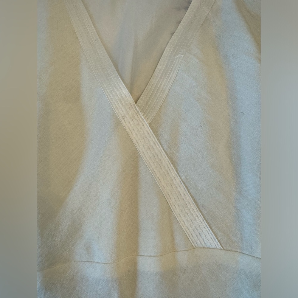 EUC! Anne Carson Linen Floral Embroidered Top, sz 1x - Picture 6 of 9